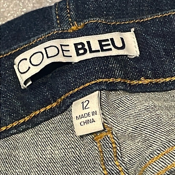 Code Bleu Wide Leg Flat Front High Waist Welt Pocket Trouser Jeans Size 12 - Picture 4 of 11